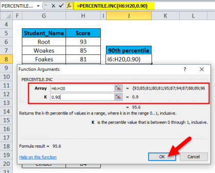 PERCENTILE in Excel (Formula, Examples) | How to Use PERCENTILE?