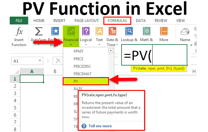PV Function in Excel