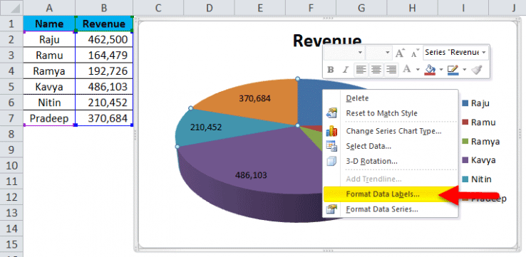 steps to create pie chart in excel
