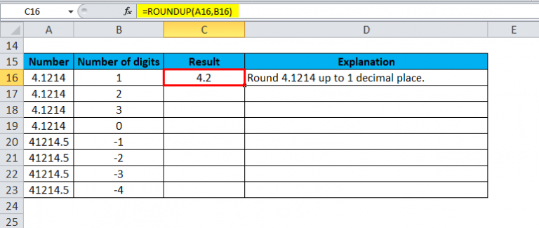 Round Up Math Function ROUNDUP in Excel (Formula, Examples) | Uses of ROUNDUP Function