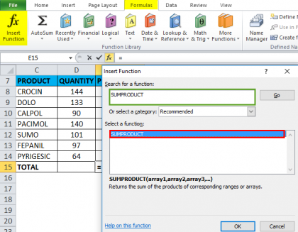 SUMPRODUCT in Excel (formula,examples) | How to use SUMPRODUCT