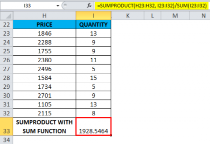 एक्सेल में समप्रोडक्ट उदाहरण 5.2