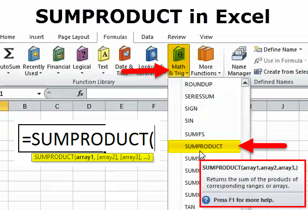 SUMPRODUCT in Excel (formula,examples) | How to use SUMPRODUCT