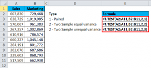 T TEST in Excel (Formula,Examples) | How to Use T.TEST Function?