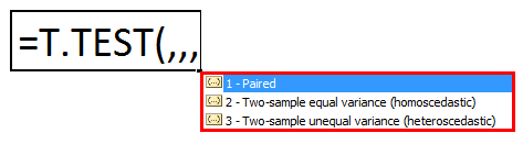 two sample unequal variance t test excel type