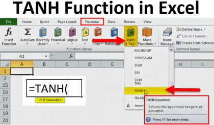 TANH Function (Formula, Examples) | How to Use TANH in Excel?