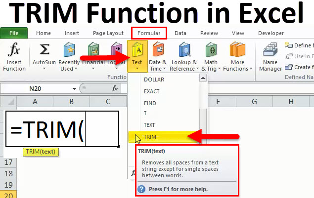 TRIM In Excel Formula Examples How To Use Excel TRIM Function 