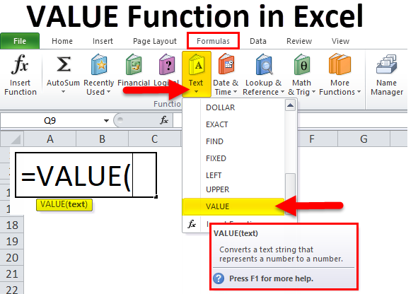 VALUE Function in Excel