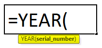 YEAR Formula in Excel