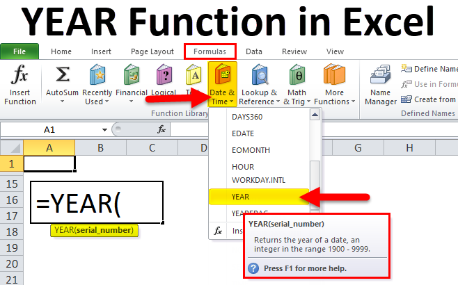 YEAR Function in Excel