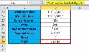 YIELD Function in Excel (Formula, Examples) | How to Use YIELD?