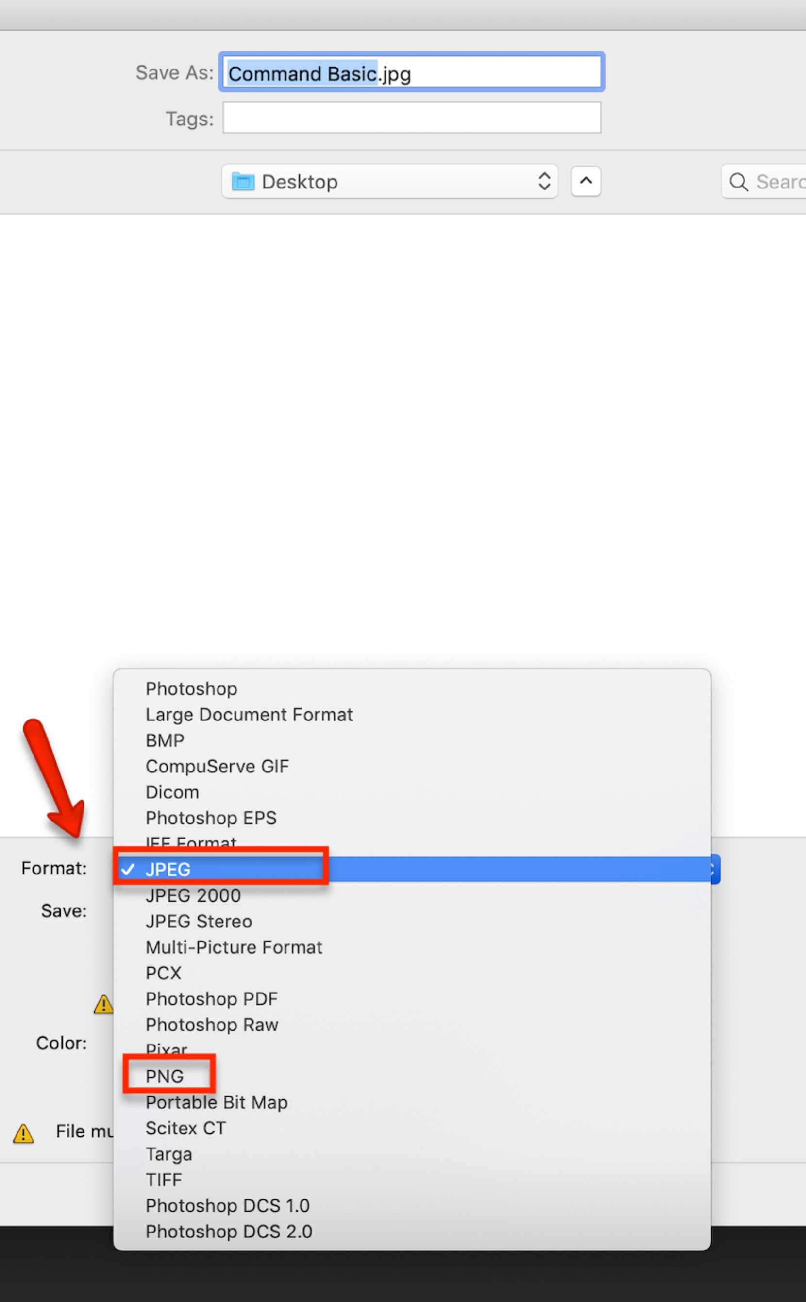 Photoshop Commands - format