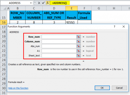 ADDRESS in excel (Formula, Examples) | How to Use?