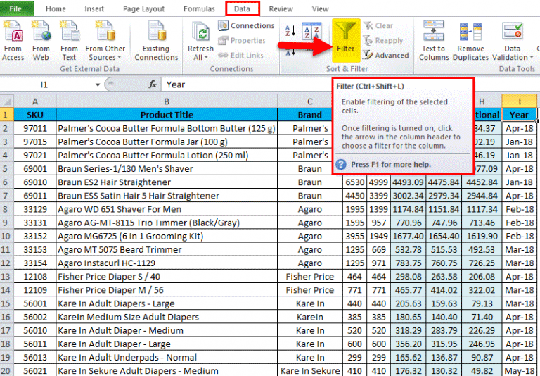 Autofilter In Excel Examples How To Use Autofilter 0490