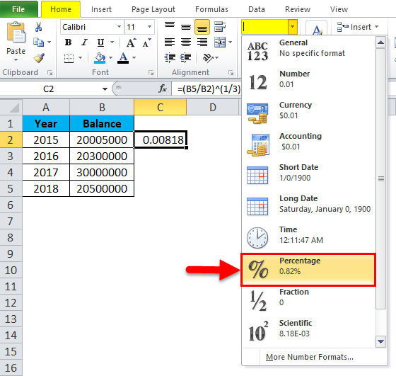 CAGR Formula Example 3-4