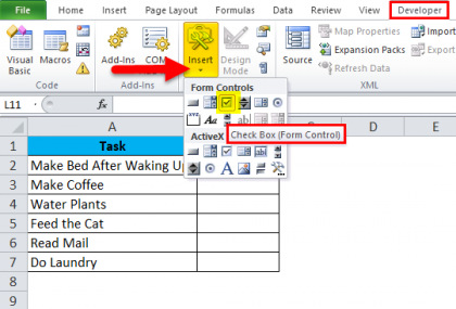 CheckBox in Excel (Examples) | How to Create CheckBox in Excel?