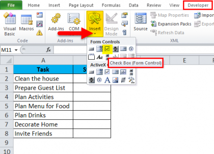 CheckBox in Excel (Examples) | How to Create CheckBox in Excel?