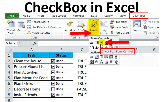 How Can I Insert Checkbox In Excel How To Make A Column Of | My XXX Hot