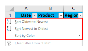 Data Filter Date values 1
