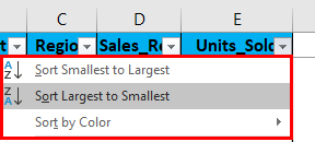 Data Filter Number Values 1