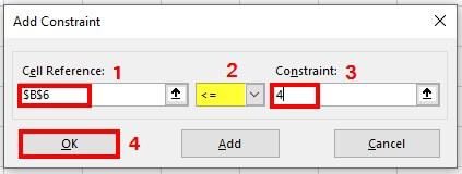 solver in excel-Example 2 Solution Step 5-1