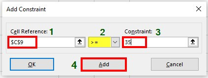 solver in excel-Example 3 Solution Step 6