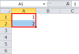 Excel Fill Handle Example 1-1