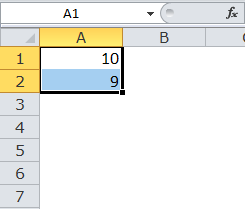 Excel Fill Handle Example 3-1