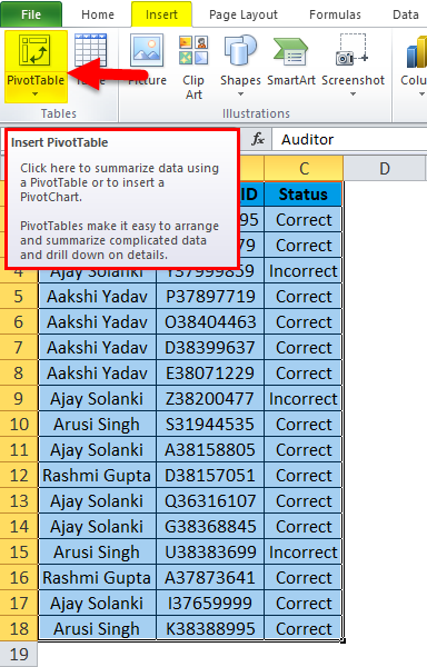 Excel Pivot Table Example 1-2