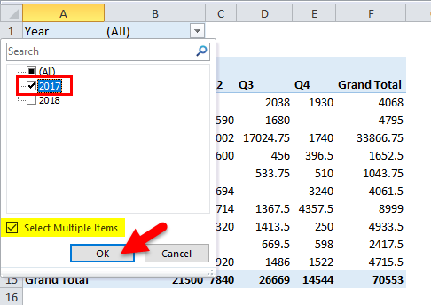 Excel Pivot Table Example 2-7