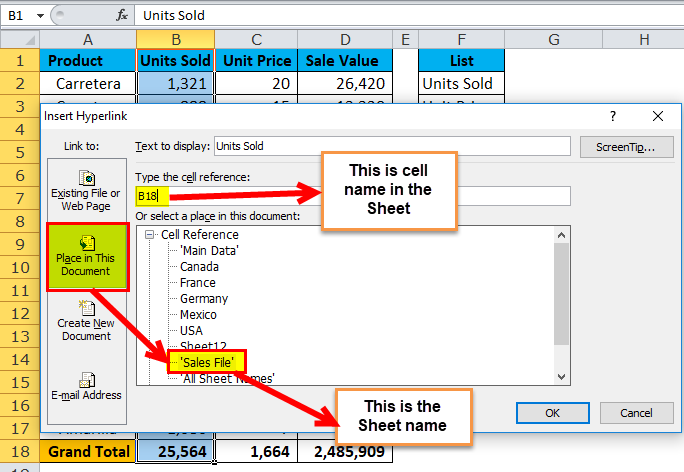 Hyperlink In Excel Examples How To Create Hyperlink In Excel 6998