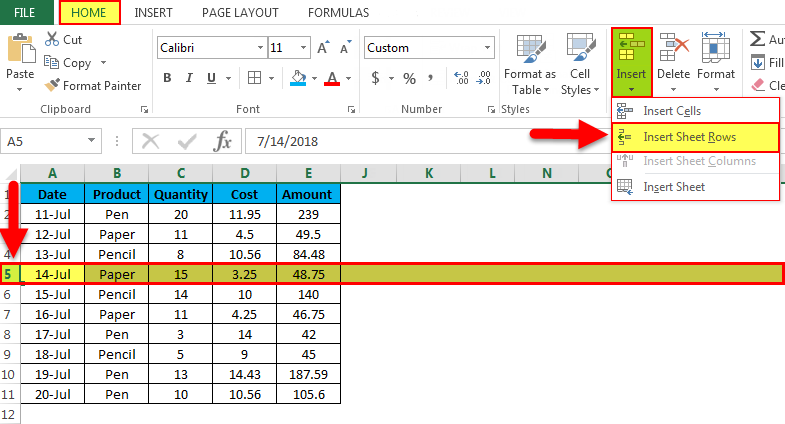 Как расширить строку в таблице excel