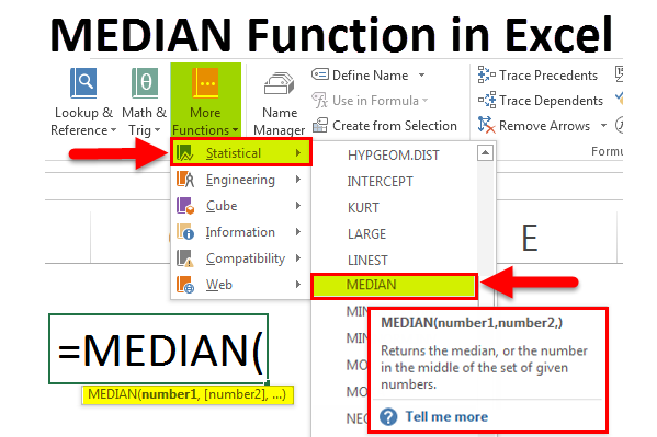 Median function in excel