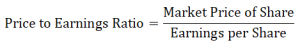 Price To Earning Ratio Formula 