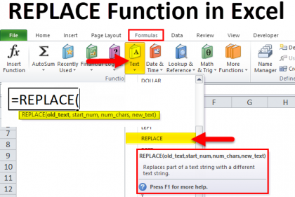 REPLACE in Excel (Formula, Examples) | How to Use REPLACE Function