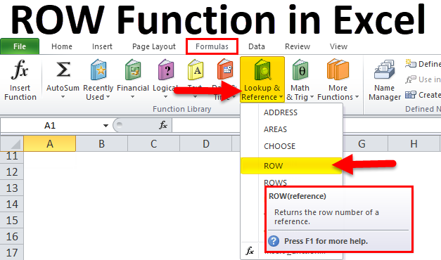 ROW in Excel (Formula, Examples) | How to Use ROW Function?