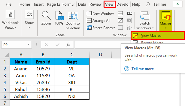 Record Macro Example 1-13