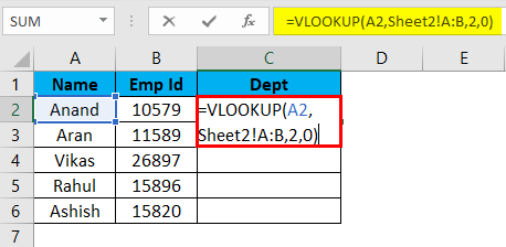 V-lookup function