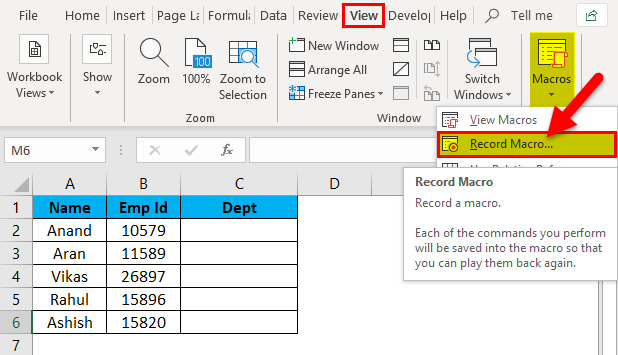 Record Macro Example 1-5