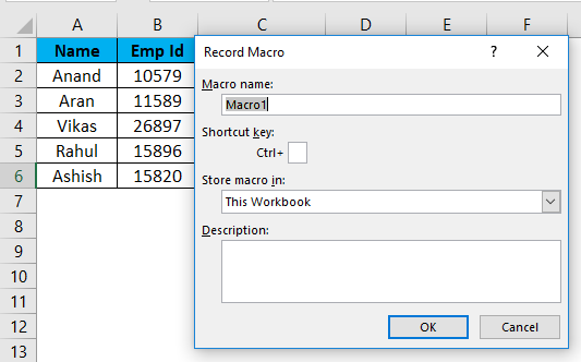 Record Macro Example 1-6