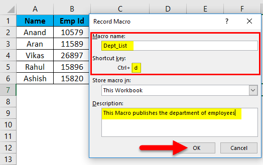 Record Macro Example 1-7