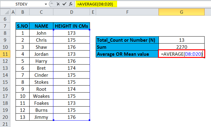 standard deviation excel template