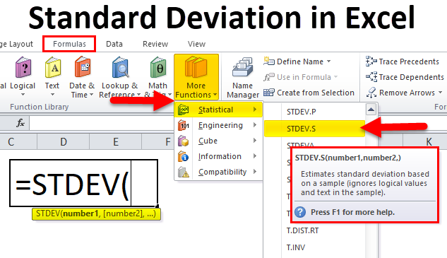 find standard deciation in excel for mac