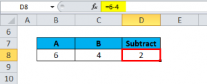 how do you do a subtraction formula in excel