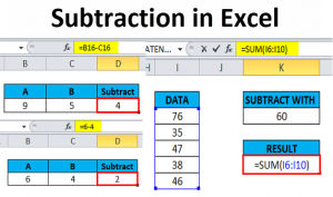 how do i do a subtraction formula in excel