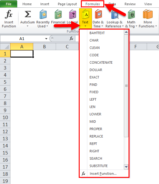 Excel Formulas Chart