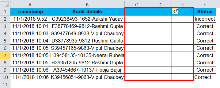 Select Column C 