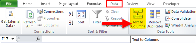 Text to Columns in excel