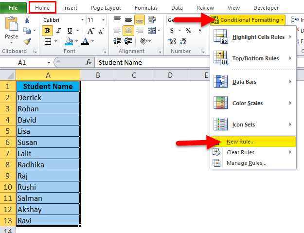 conditional formatting example 2-3