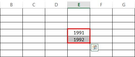 एक्सेल में ऑटोफिल .1 